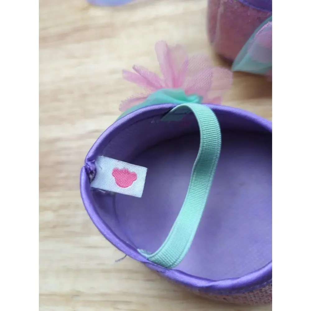 Build A Bear Outfit Pink / Purple, Silver Sparkly Fairy Dress with Wings & Shoes